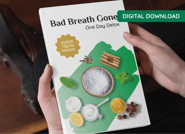 Bonus guide Bad Breath Gone One Day Detox that comes with the ProDentim 6-bottle package