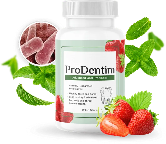 ProDentim bottle of 30 soft chewable Advanced Oral Probiotics tablets